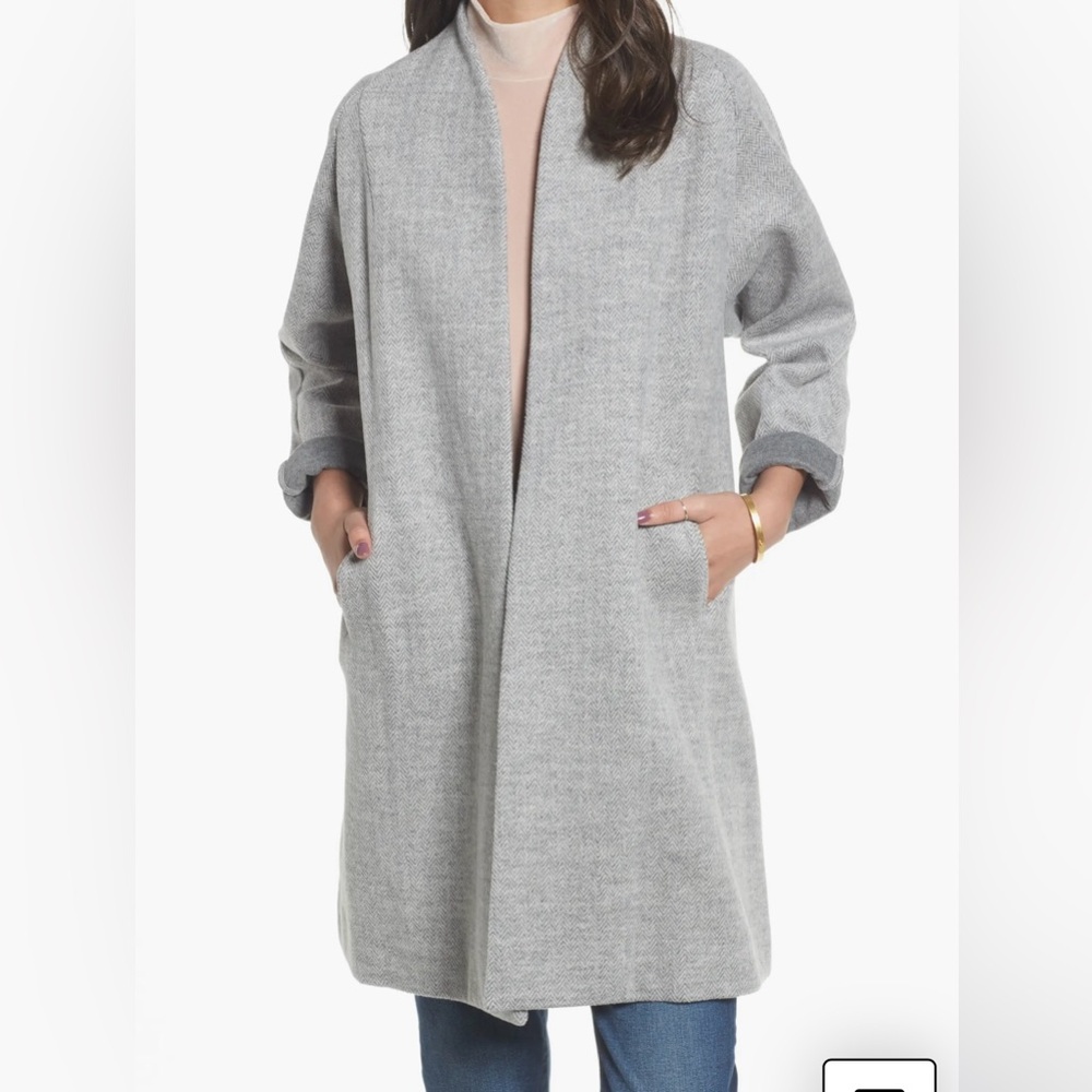Madewell Women's Coat - STANZA herringbone in Grey